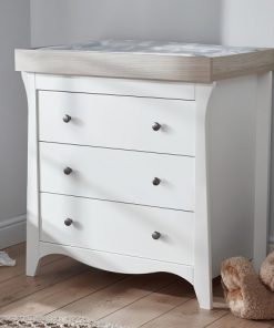 Cuddleco Clara Cot Bed, Wardrobe & Dresser - White/Driftwood Ash - Image 3