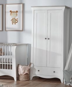 Cuddleco Clara Cot Bed, Wardrobe & Dresser - White/Driftwood Ash - Image 4