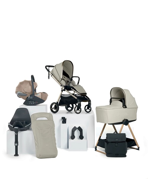 Mamas & Papas Vardo Pushchair Bundle with Cybex Cloud T Car Seat - Shell/Cosy Beige