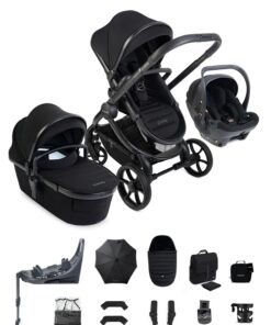 iCandy Peach 8 Pushchair & Carrycot 360 Car Seat Bundle - Black