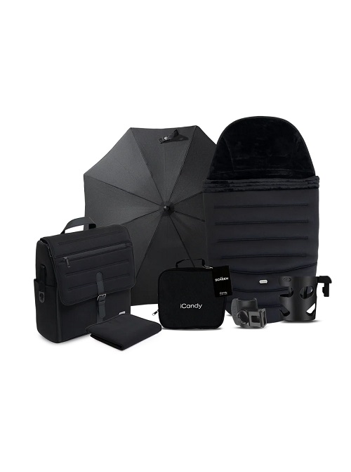 iCandy Peach 8 Pushchair & Carrycot 360 Car Seat Bundle - Black - Image 9