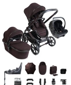 iCandy Peach 8 Pushchair & Carrycot 360 Car Seat Bundle - Coffee Bean