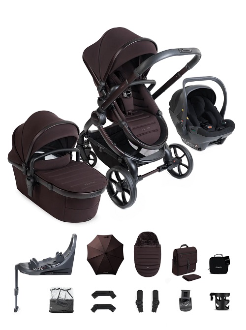 iCandy Peach 8 Pushchair & Carrycot 360 Car Seat Bundle - Coffee Bean