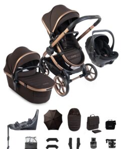 iCandy Peach 8 Pushchair & Carrycot 360 Car Seat Bundle - Pecan