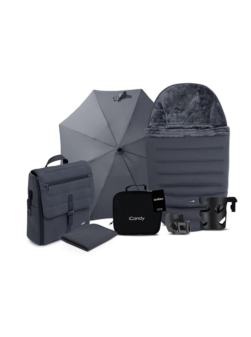 iCandy Peach 8 Pushchair & Carrycot 360 Car Seat Bundle - Grey - Image 11