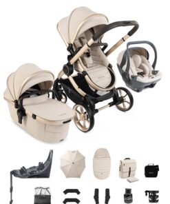 iCandy Peach 8 Pushchair & Carrycot 360 Car Seat Bundle - Biscotti