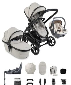 iCandy Peach 7 Pushchair & Carrycot 360 Car Seat Bundle - Taupe